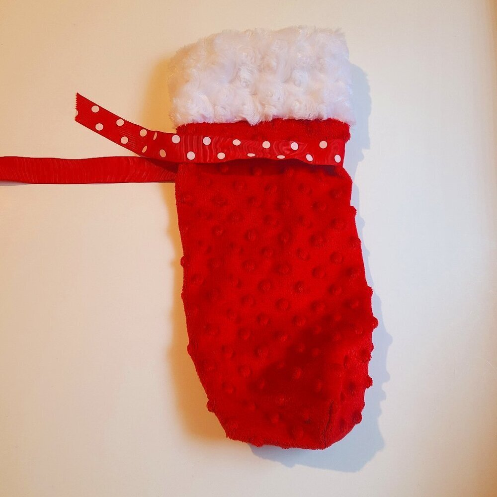 *5 for $20* Red Christmas Wine Bottle Wrap with White Fur Trim